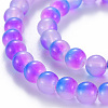 Spray Painted Glass Beads Strands GGLA-S058-001D-02-3