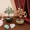 2Pcs 2 Styles Natural Green Aventurine & Yellow Quartz Chips Tree of Life Decorations AJEW-OC0014-06A-4