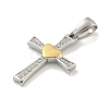 Ion Plating(IP) 304 Stainless Steel Cubic Zirconia Pendants STAS-C102-05GP-2