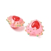 Baking Paint Glass Bumpy Beads Heart LAMP-V001-09D-3
