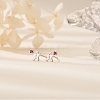 925 Sterling Silver Cubic Zirconia Stud Earrings EJEW-F394-01A-P-1