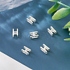 6Pcs 925 Sterling Silver Hollow Initial Beads STER-TA0001-53H-6
