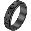 201 Stainless Steel Moon and Star Rotatable Finger Ring MOST-PW0001-005G-02-1