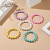 Macaron Color Faceted Acrylic Round Beaded Necklaces BJEW-JB09196-2