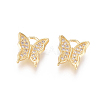 Brass Micro Pave Clear Cubic Zirconia Charms ZIRC-L093-25G-1