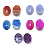 Natural Striped Agate/Banded Agate and Synthetic Rhodochrosite Cabochons G-R415-13x18-M-1