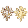 2Pcs Alloy Glass Rhinestone Cabochons FIND-CY0001-75-7