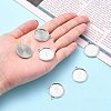 Tibetan Style Antique Silver Alloy Flat Round Pendant Cabochon Settings TIBEP-M022-45AS-4