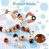 Craftdady 100Pcs 5 Style Pine Wood Beads WOOD-CD0001-17-4
