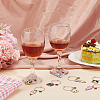 BENECREAT 12 Pcs 12 Style Cat Theme Alloy Enamel Wine Glass Charms AJEW-BC0003-89-5