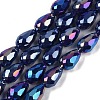 Opaque Solid Color Electroplate Glass Beads Strands EGLA-N013-P6mm-B03-1