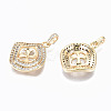 Brass Micro Pave Clear Cubic Zirconia Peg Bails Pendants KK-S356-123G-NF-2