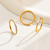 3Pcs 3 Style Stainless Steel Simple Thin Finger Rings Set VB0831-1-1