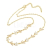 Brass Pave Cubic Zirconia Flower Link Chain Necklaces KK-CBA4547-18G-10-5