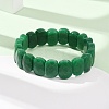 Dyed Natural White Jade Beaded Stretch Bracelets for Unisex G-K303-01K-03-2