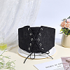 1Pc Polyester Lace & Imitation Leather Elastic Waist Belly Belts for Dress AJEW-HY0003-46-4