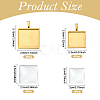8Pcs 2 Styles 304 Stainless Steel Pendant Cabochon Settings STAS-YW0003-50-3