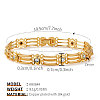 Brass Pave Clear Cubic Zirconia Link Chain Bracelets for Women WGA76CD-03-1