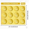 34 Sheets Self Adhesive Gold Foil Embossed Stickers DIY-WH0509-083-2