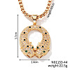 Exquisite Brass Clear & Green Cubic Zirconia Pendant Box Chain Necklaces TA4479-2-1