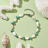 Summer Beach Synthetic Turquoise Chip & Shell Beaded Bracelets for Women BJEW-JB10286-2