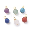 Frosted Natural & Synthetic Gemstone Charms PALLOY-JF01386-1