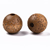 Painted Natural Wood Beads WOOD-T021-53B-09-2