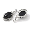 Natural Obsidian Oval Pendants G-NH0025-15P-09-2