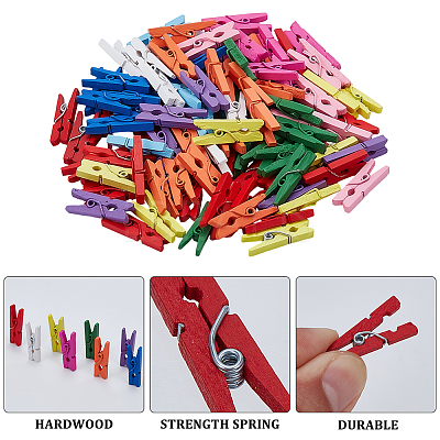 100Pcs Natural Wooden Craft Pegs Clips AJEW-SP0003-48A-1