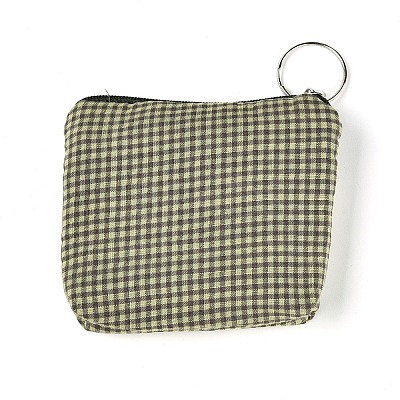 Plaid Pattern Cotton Cloth Wallets AJEW-N003-10-1