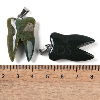 Natural Indian Agate Pendants G-G115-01H-1