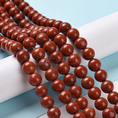 Natural Red Jasper Beads Strands G-I199-25-8mm-1