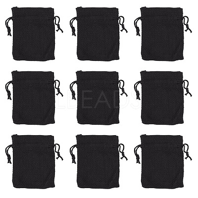 20Pcs Rectangle Polyester Imitation Burlap Packing Pouches Drawstring Bags ABAG-TA0001-95D-1