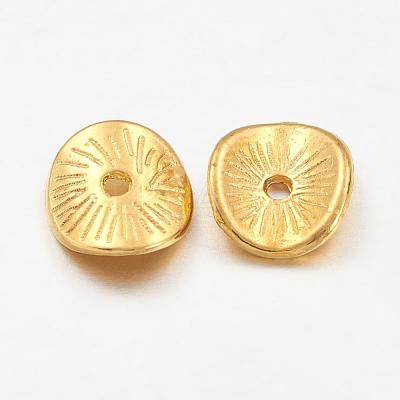 Tibetan Style Alloy Wavy Spacer Beads TIBEP-A11067-G-LF-1