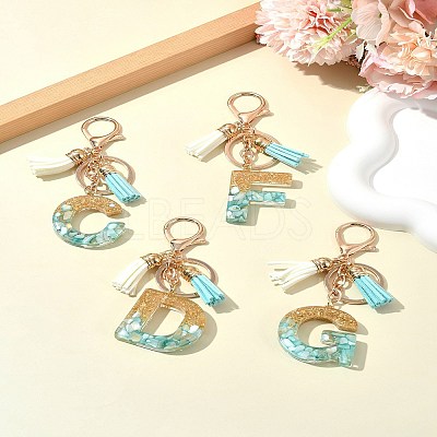 Transparent Epoxy Resin Pendant Keychains KEYC-FS00022-26-1