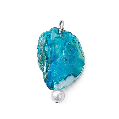 Bohemian Natural Freshwater Shell Dyed Pendants PALLOY-JF04156-1