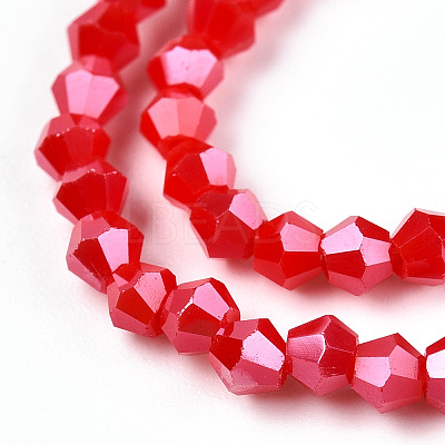 Opaque Solid Color Electroplate Glass Beads Strands EGLA-A039-P2mm-A02-1
