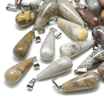 Natural Crazy Agate Pendants G-T081-06-1