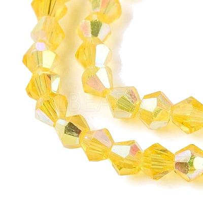 AB Color Plated Transparent Glass Beads Strands GLAA-G127-01M-1