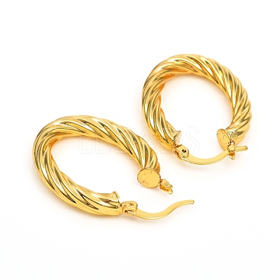 Brass Hoop Earrings EJEW-F250-05-G-1