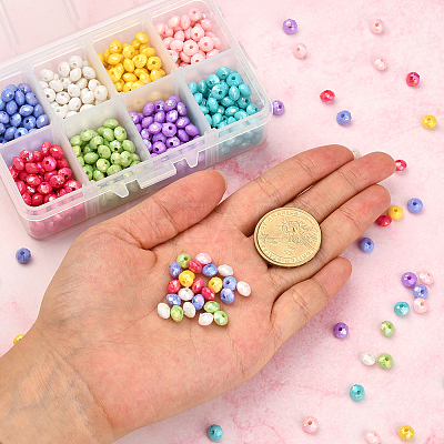 800Pcs 8 Colors Opaque Acrylic Beads MACR-CJ0001-28-1