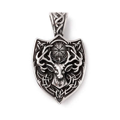 Tibetan Style 304 Stainless Steel Pendants STAS-P305-17AS-1