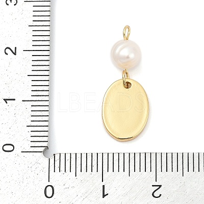 Natural Cultured Freshwater Pearl & Brass Pendants X-KK-U062-14G-02-1