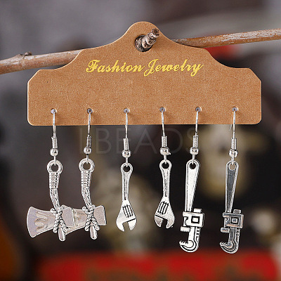 3 Pairs Halloween Zinc Alloy Dangle Earrings FS-WG1EEF9-04-1