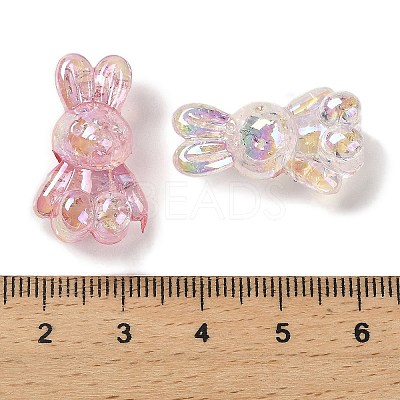 UV Plating Transparent Rainbow Iridescent Acrylic Beads TACR-R001-04A-1