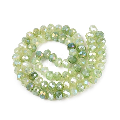 Dyed Crackle Imitation Jade Glass Beads Strands EGLA-Q131-02B-02-1