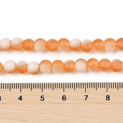 Frosted Crackle Glass Beads Strands GLAA-U001-8mm-M10-1