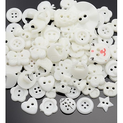 Dyed Mixed Shapes and Mixed Size Acrylic Buttons BUTT-X0035-1