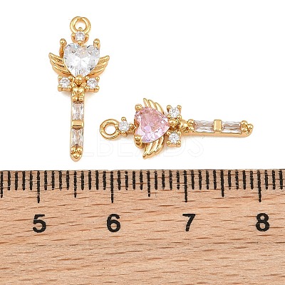 Brass Micro Pave Cubic Zirconia Pendants CU-CBA7392-08G-1