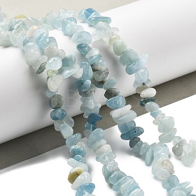 Natural Aquamarine Chip Beads Strands X-G-L154-19-1